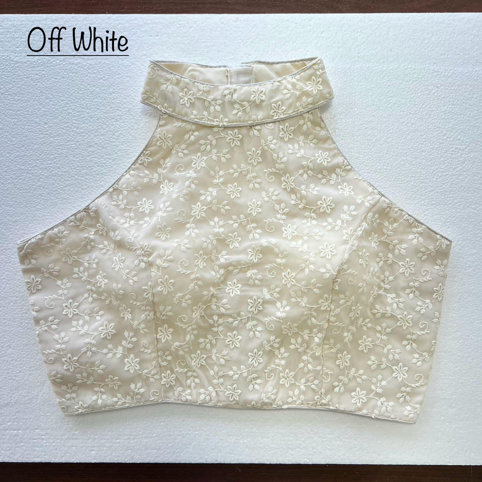 Designer Party Wear Karwa Chauth Chikan Work Halter Neck Special Desginer Blouse