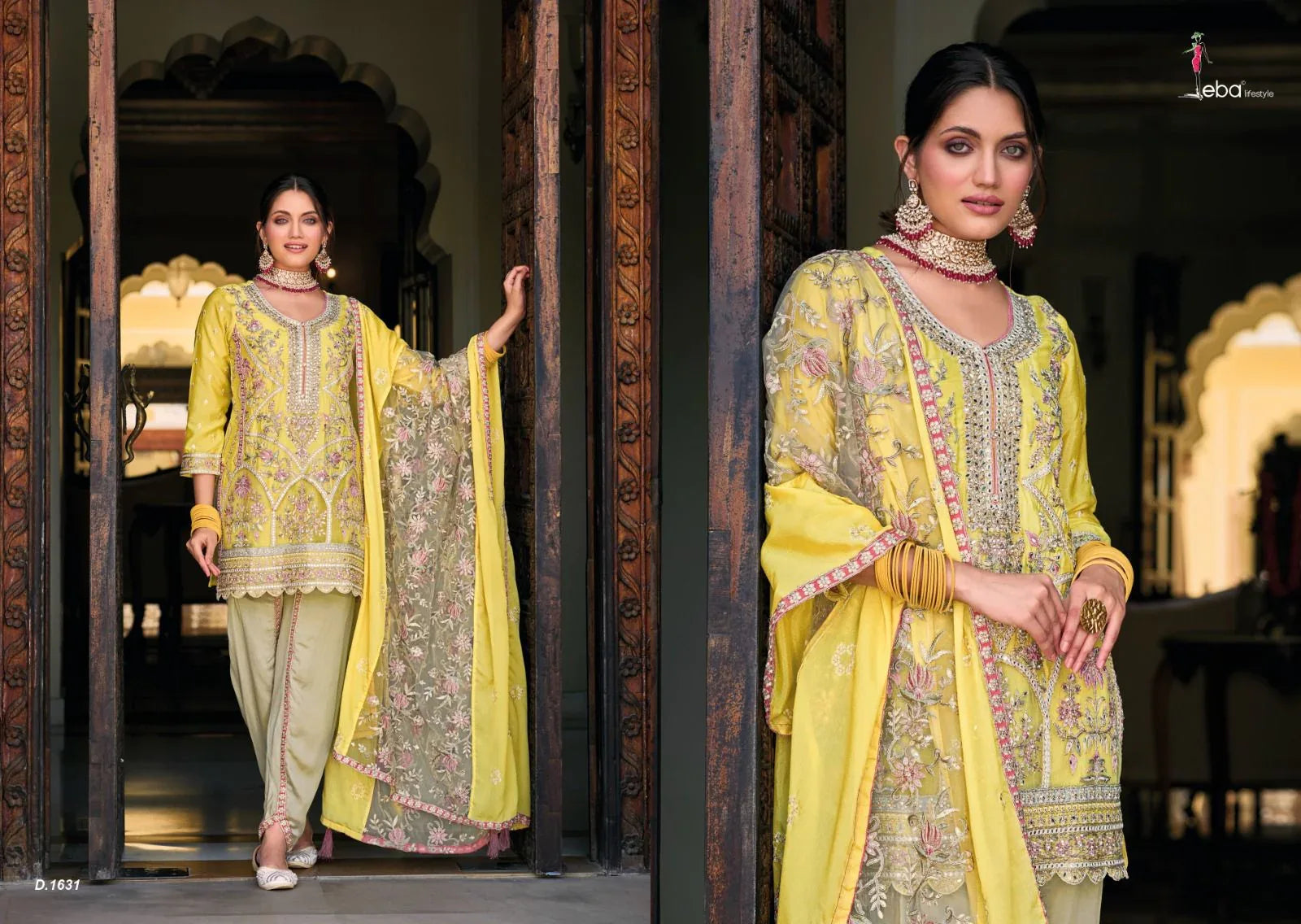 Eba Lifestyle Amber Chinon With Heavy Embroidery Designer Suite