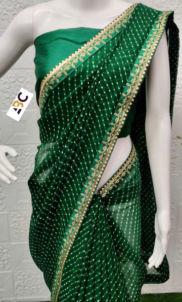 Beautiful Rajasthani Lehariya Bandhej Saree
