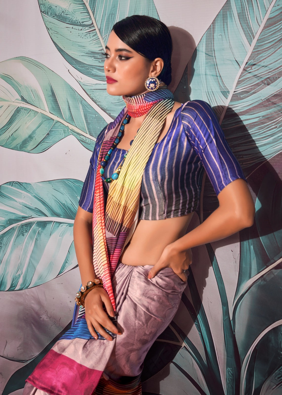 Beautiful Designer Sattin Crape Patang Series 190001-190008 Sattin Crape With Digital Print Saree