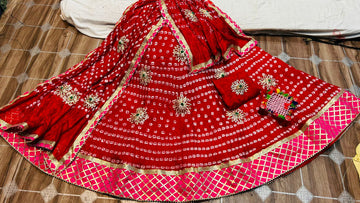 Beautiful Designer Rajasthani Traditional Kachi Gotta Patti Work Lehenga choli