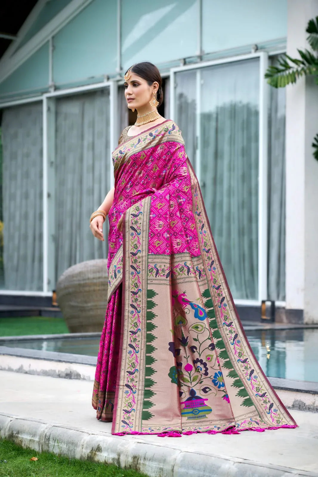 Wedding Designer Banarasi Soft Silk Paithani Patola Saree