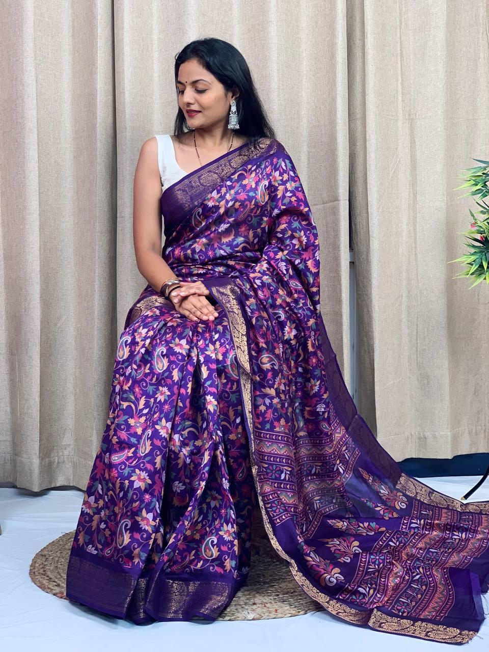 Beautiful Designer Special Soft Tusshar Silk Saree