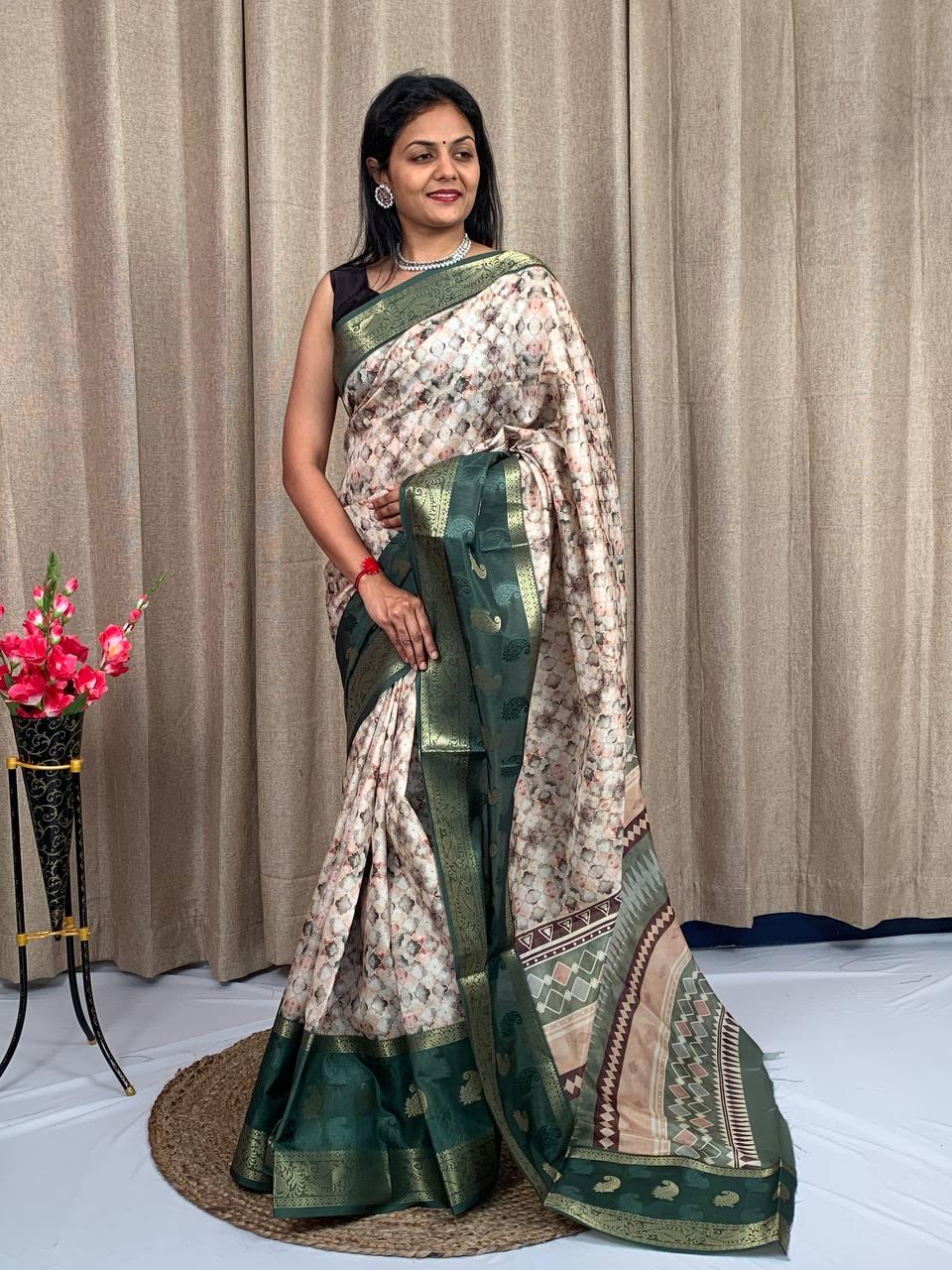 Beautiful Designer Special Pure Silk Digital Printed Saree