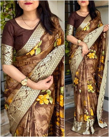 Beautiful Designer Gulabrani Printed saree