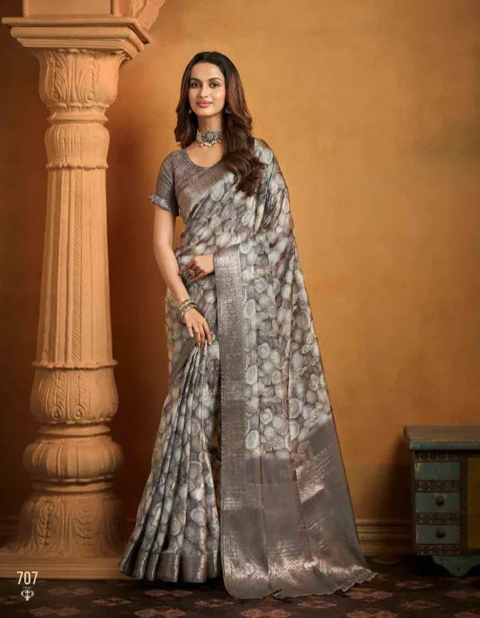 Beautiful Designer Anmol Tulip Pure Digital Print Saree