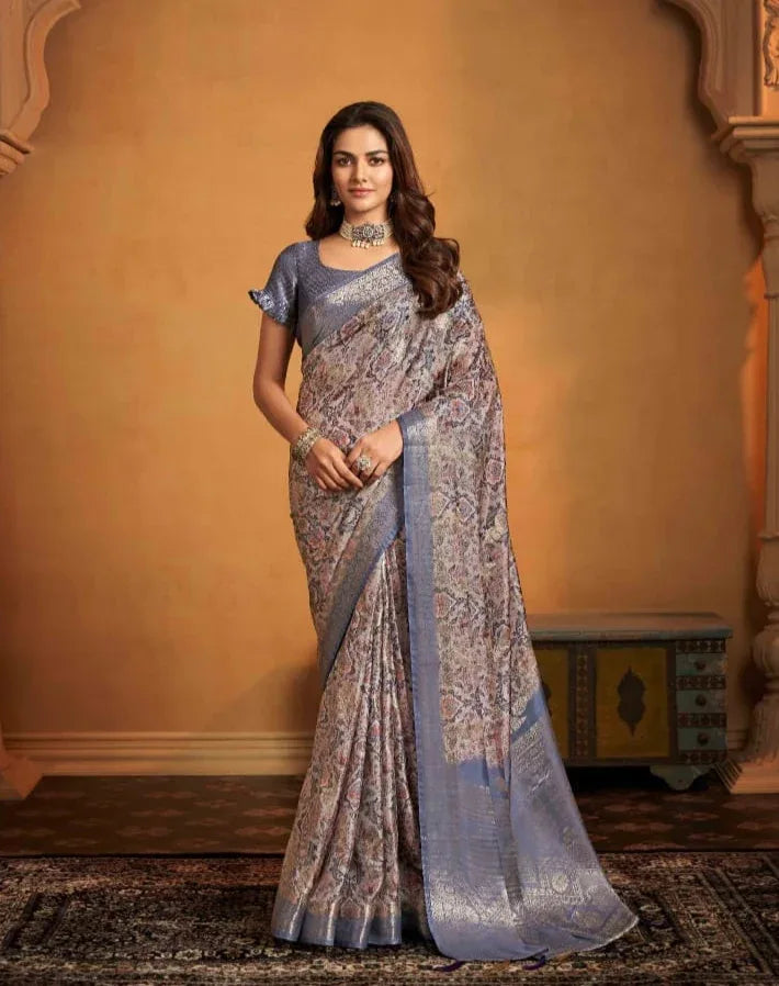 Beautiful Designer Anmol Tulip Pure Digital Print Saree