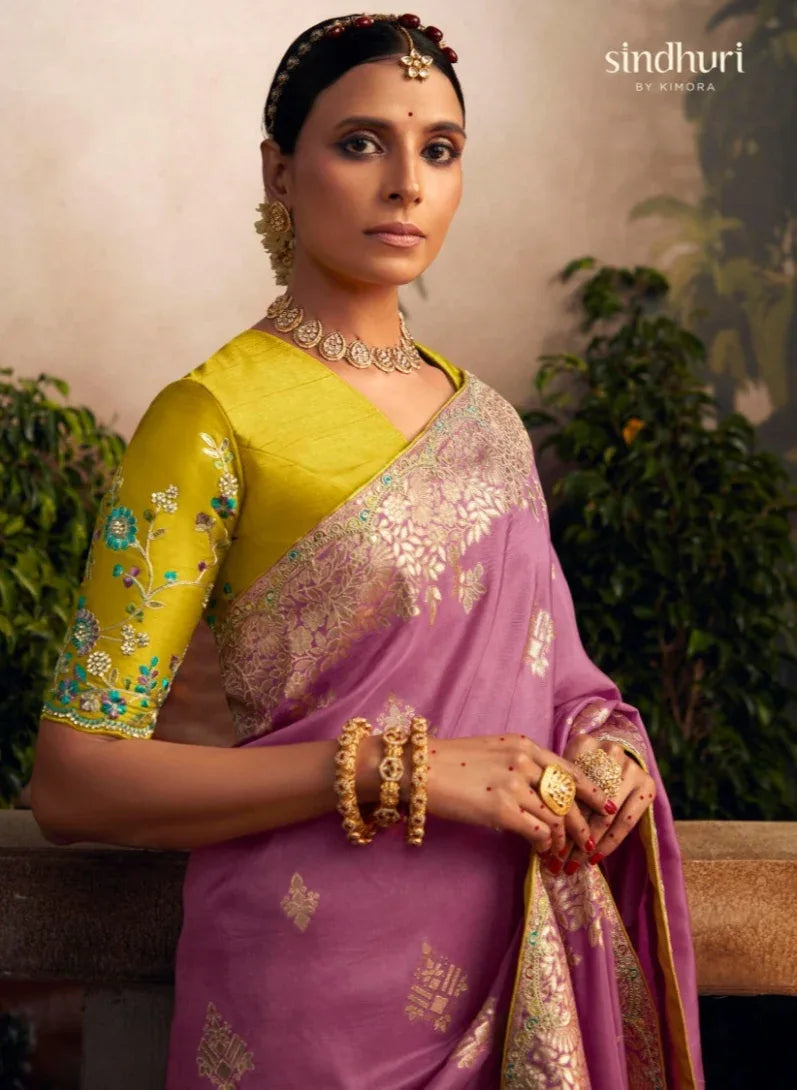 Beautiful Indian Traditional Wear Pure Viscose Dola Silk Radha Rani Kimora 238