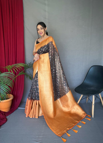 Beautiful Designer Pure Kora Kalamkari Organza Saree