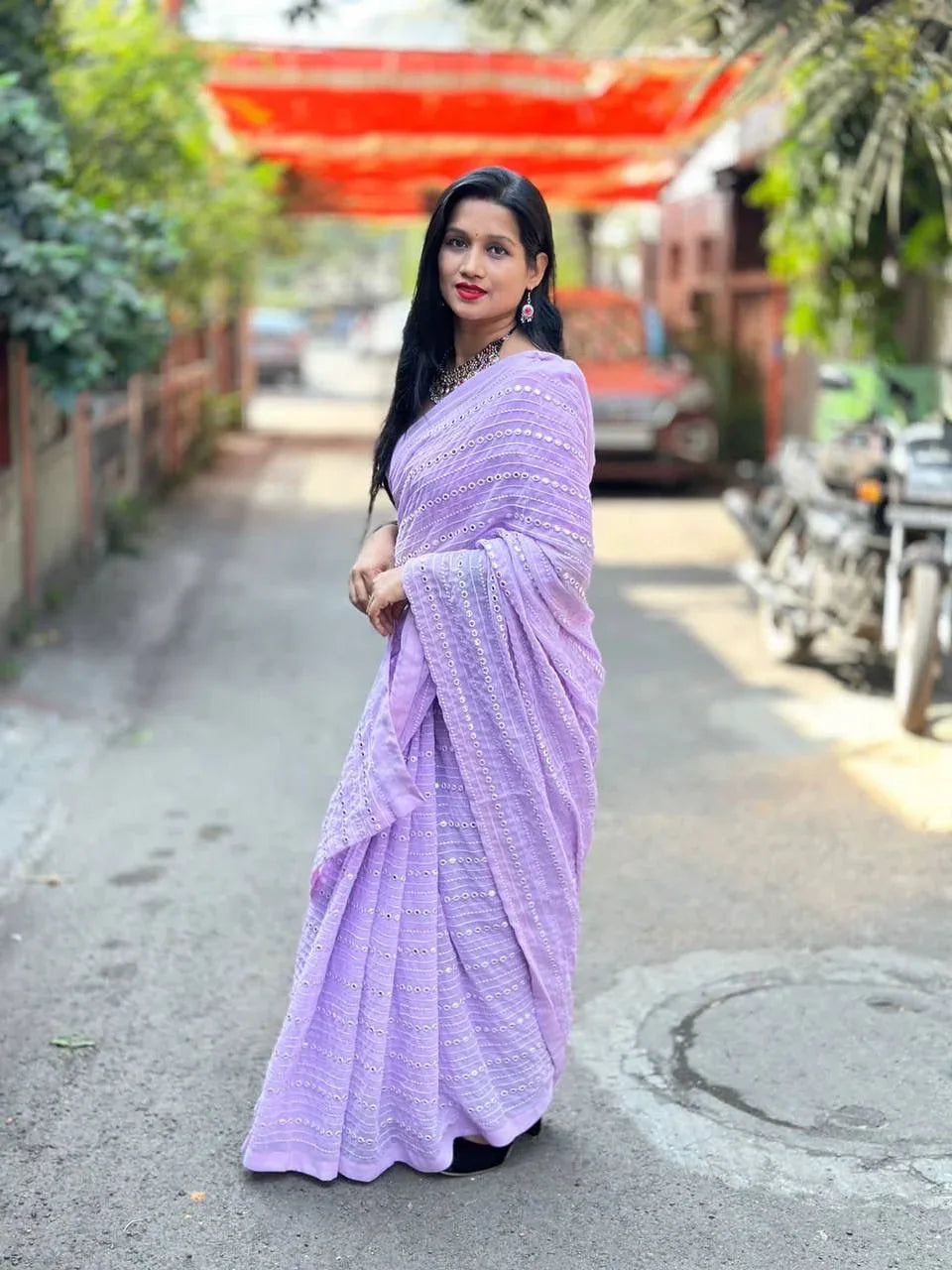 Bollywood Block Buster With Mirror Work Designer Saree