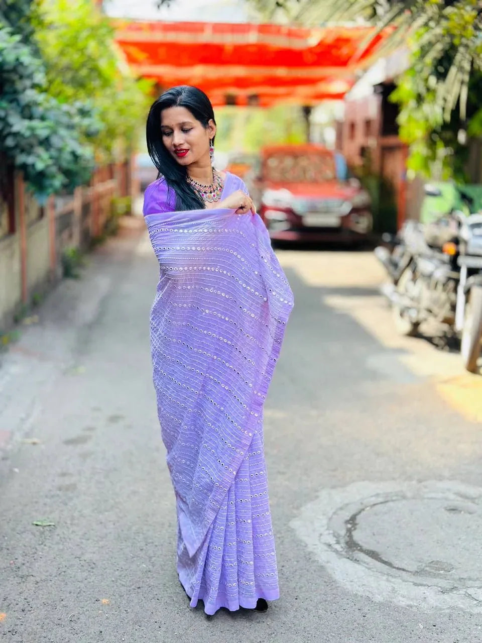 Bollywood Block Buster With Mirror Work Designer Saree