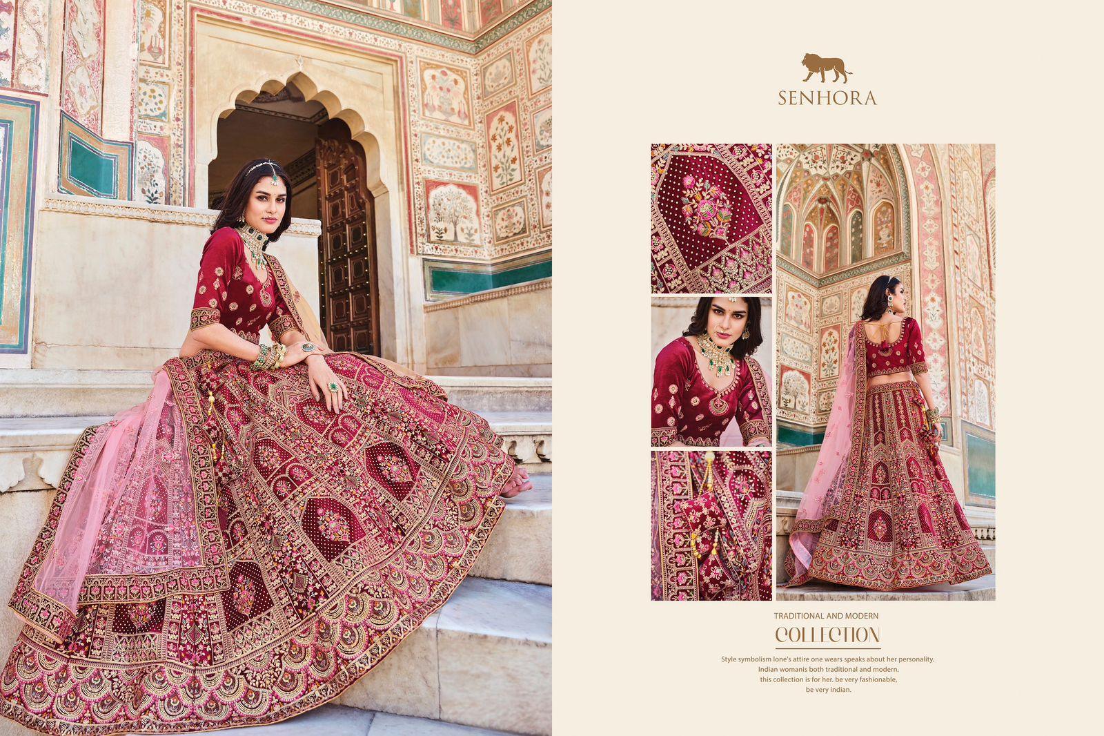 Wedding Bridal Look Heavy Velvet With Fancy Dori Work Lehenga Choli Design 2090