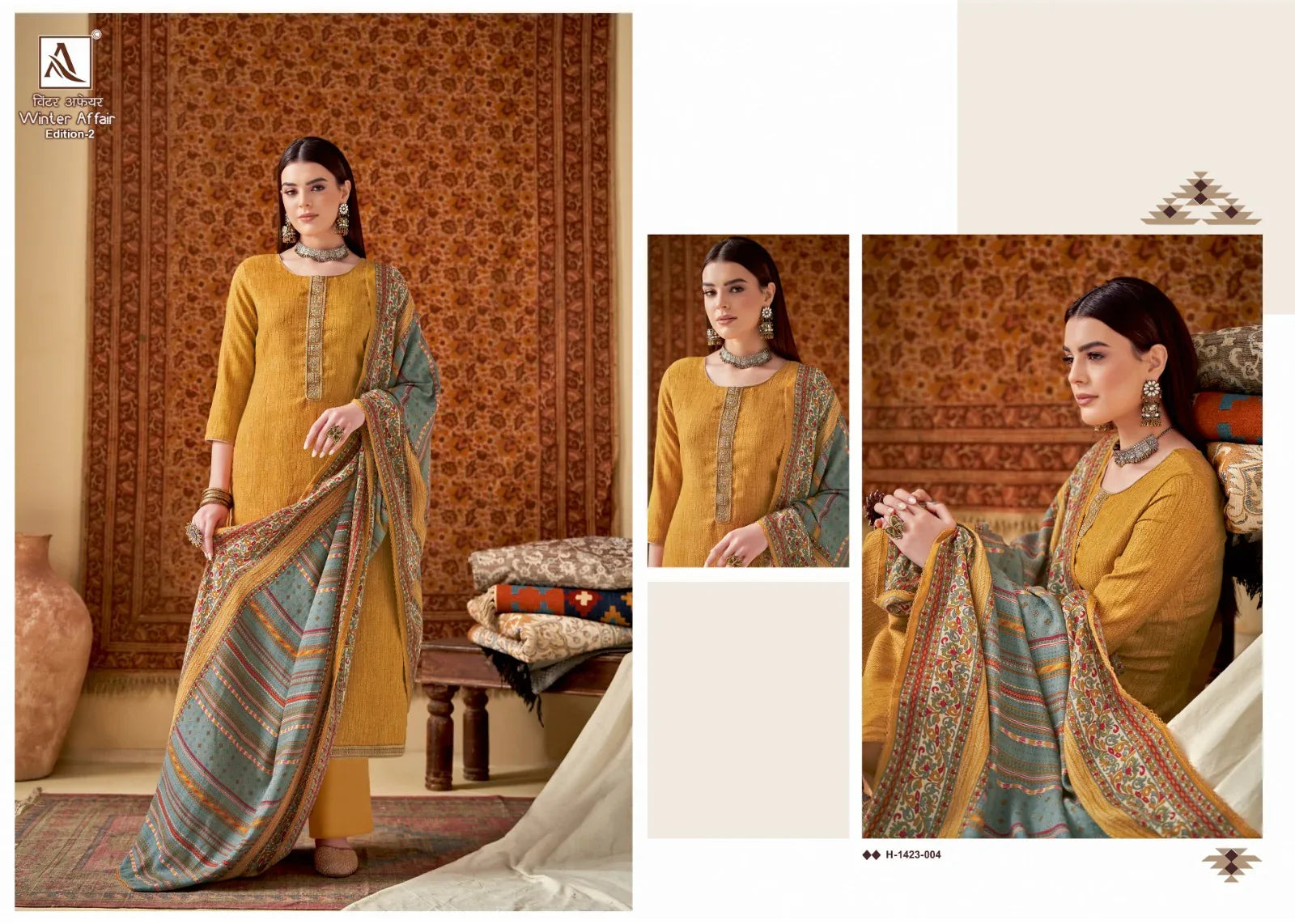 Winter Affair-2 Woolen printed and embroidery Salwar Suits By Alok Suit
