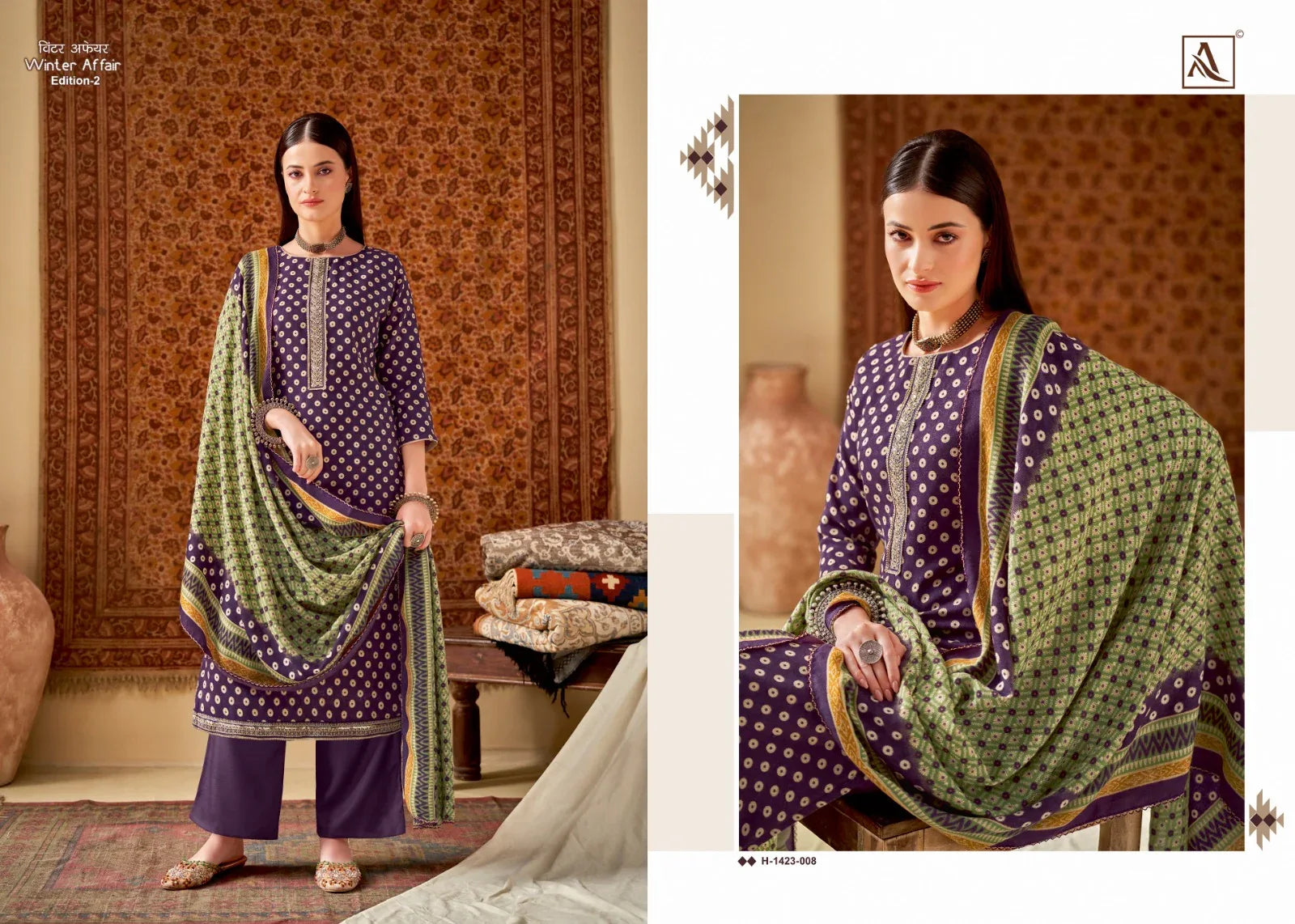 Winter Affair-2 Woolen printed and embroidery Salwar Suits By Alok Suit