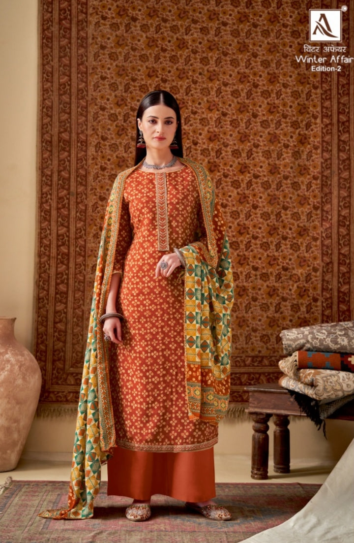 Winter Affair-2 Woolen printed and embroidery Salwar Suits By Alok Suit