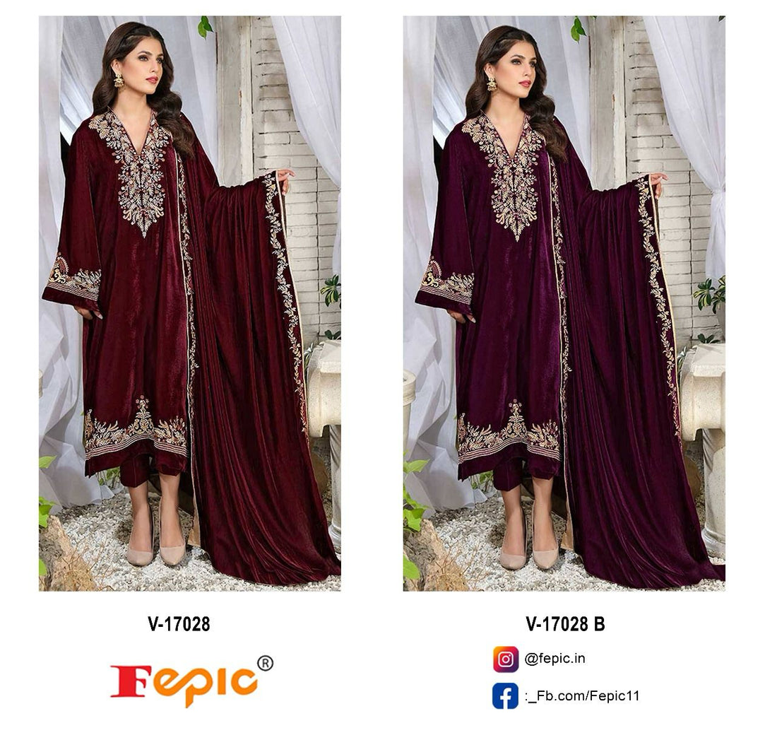 Fepic V 17028 Rosemeen Velvet Pakistani Suits