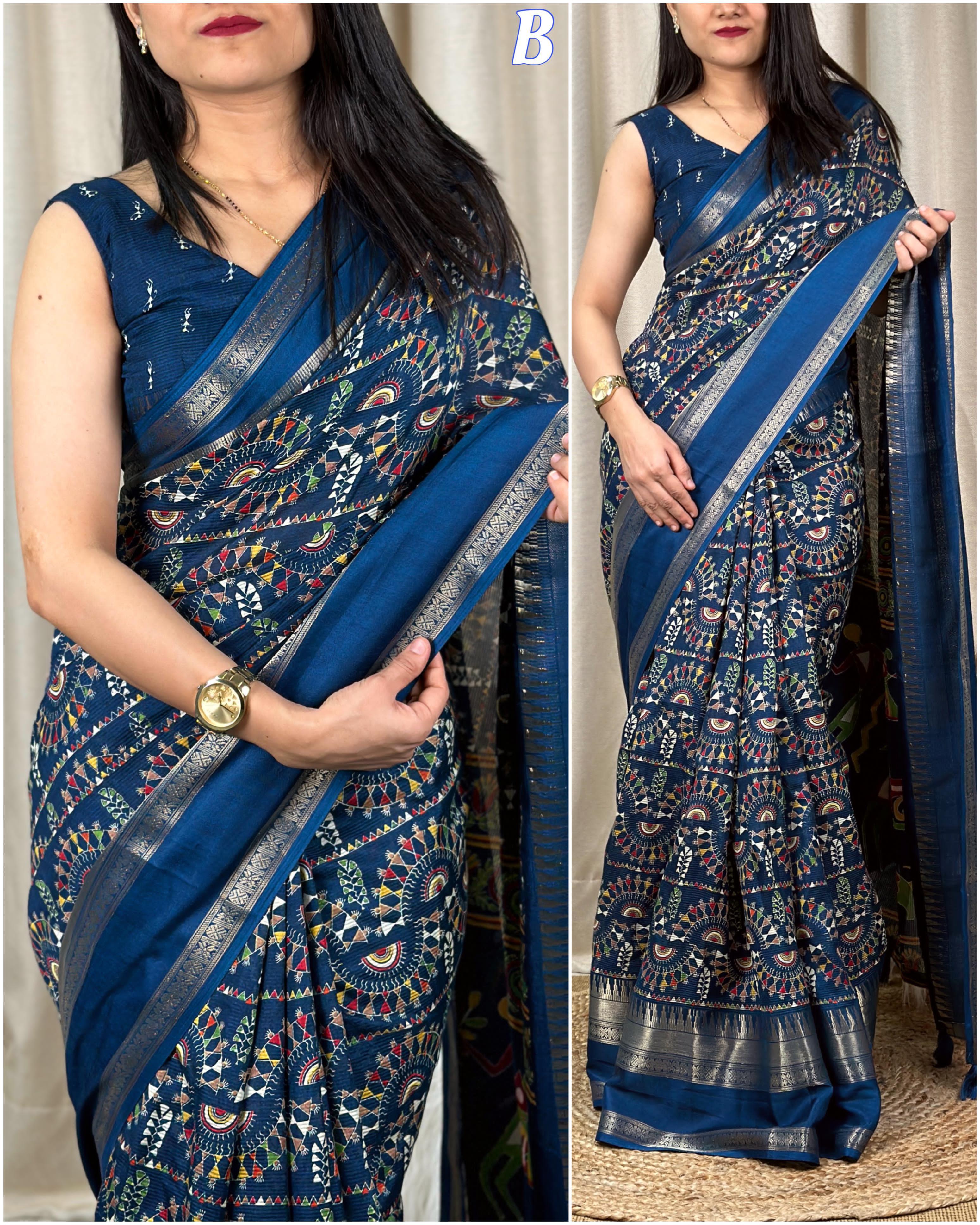 Beautiful Designer Chaitra Kalamkari Print Saree (699X07)