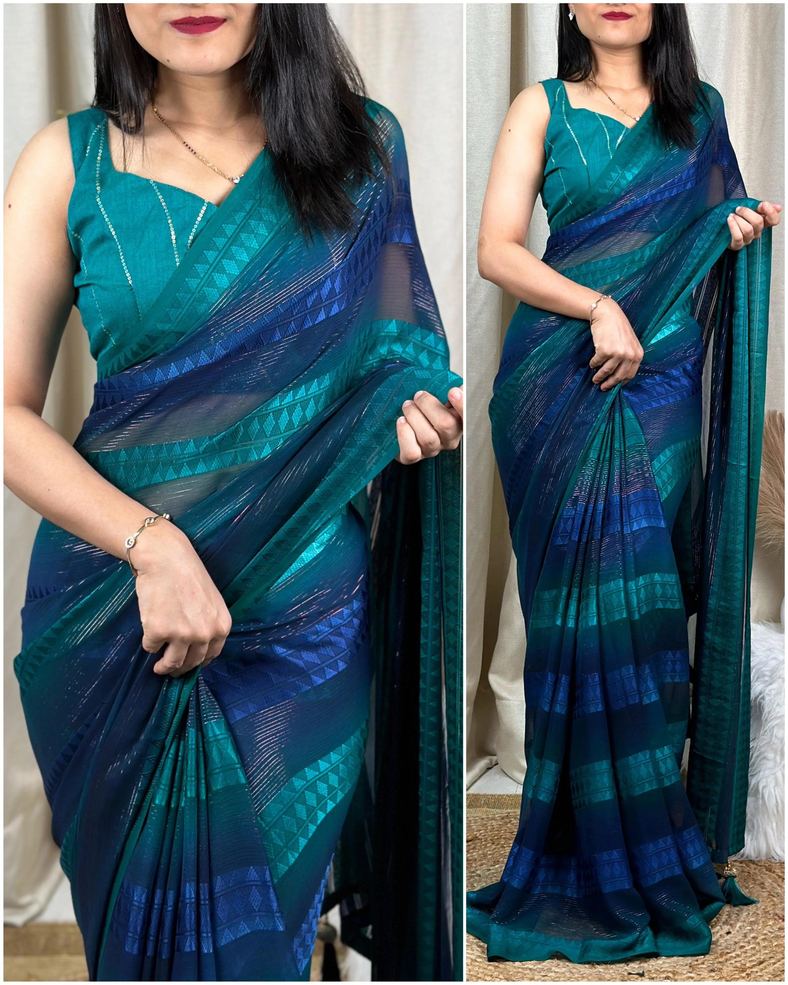 Beautiful Premium Georgette Self Jacquard Saree (899x6)