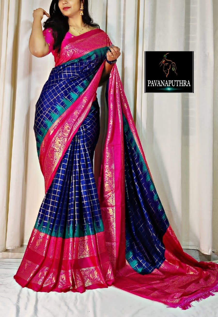 Beautiful Premium Patola Hevy Dola Silk Saree (550x8)