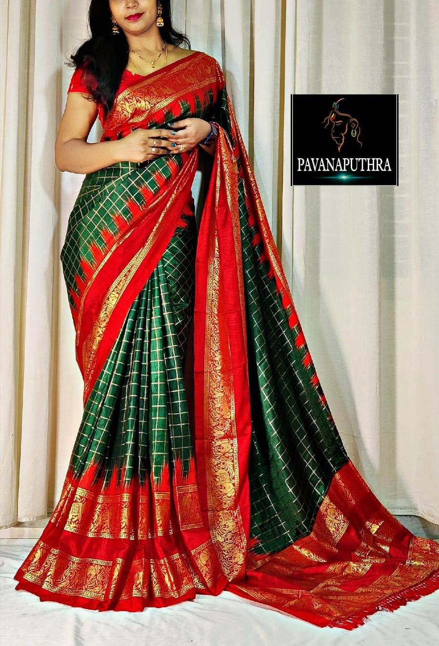 Beautiful Premium Patola Hevy Dola Silk Saree (550x8)
