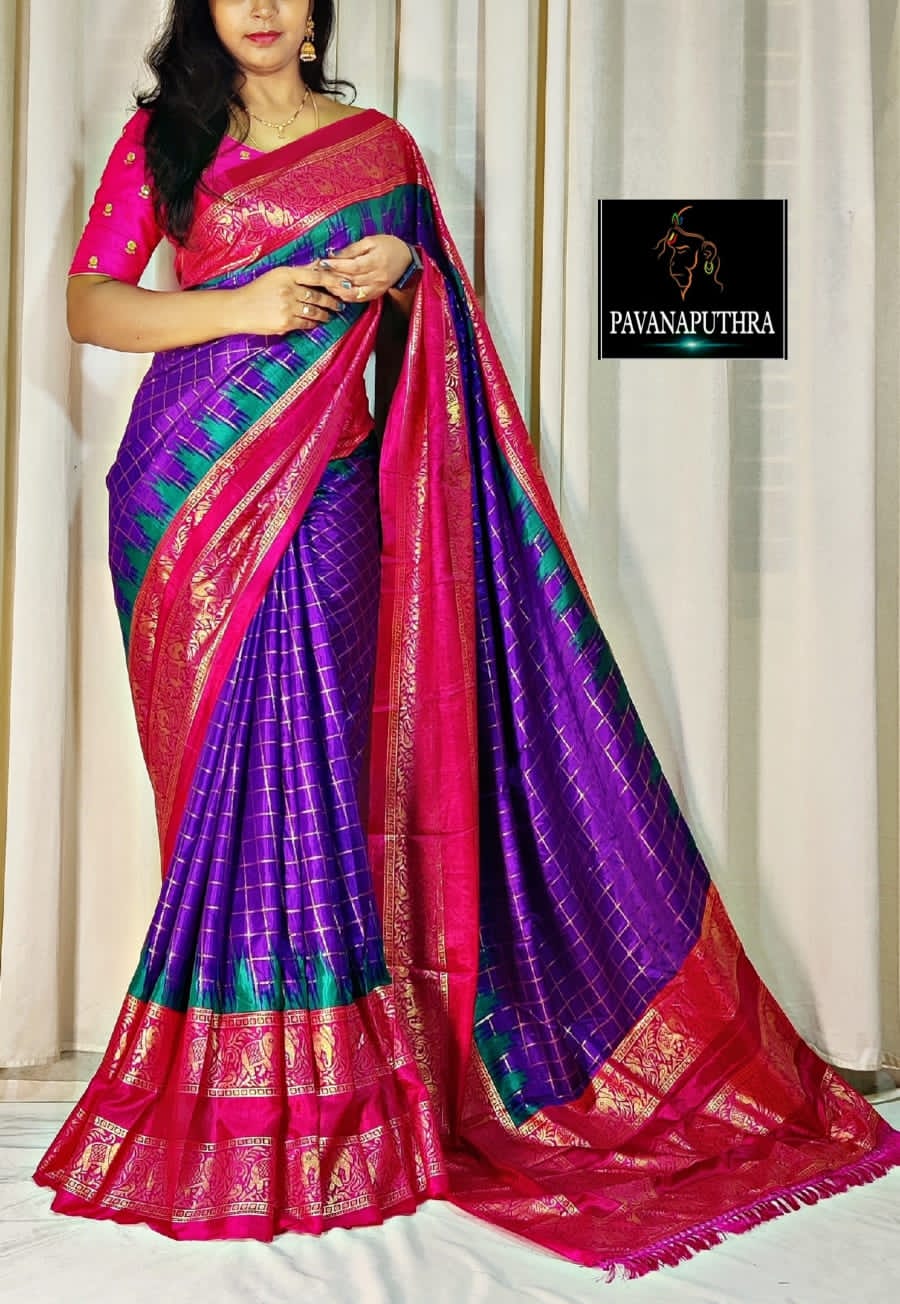Beautiful Premium Patola Hevy Dola Silk Saree  (550x8)
