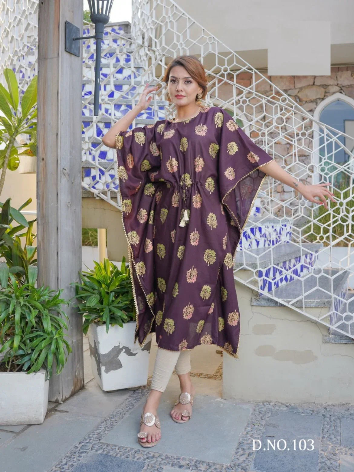 Kaftan Vol 5 Rayon Gold Print Kaftan (549x4)