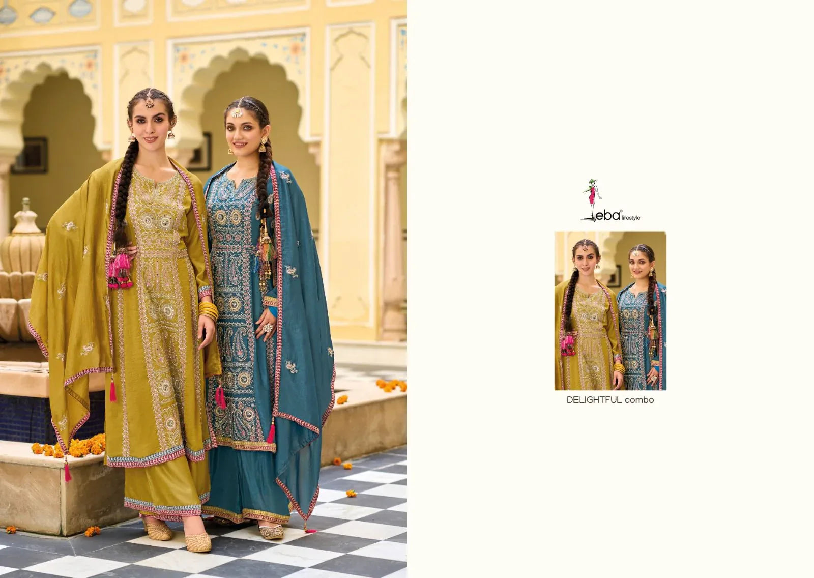 Eba Diva Premium Silk With Emboidery Work Salwar Suits 1649-1650 Series (2299x02)