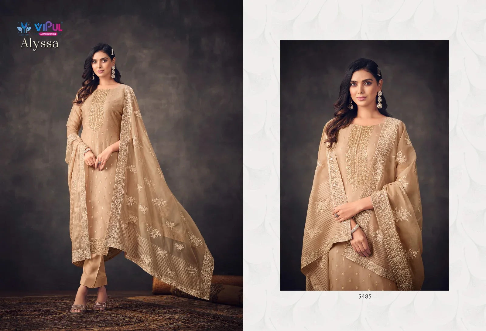 Vipul Fashion Alyssa Series 5481-5486 Organza Suit (2400x06)