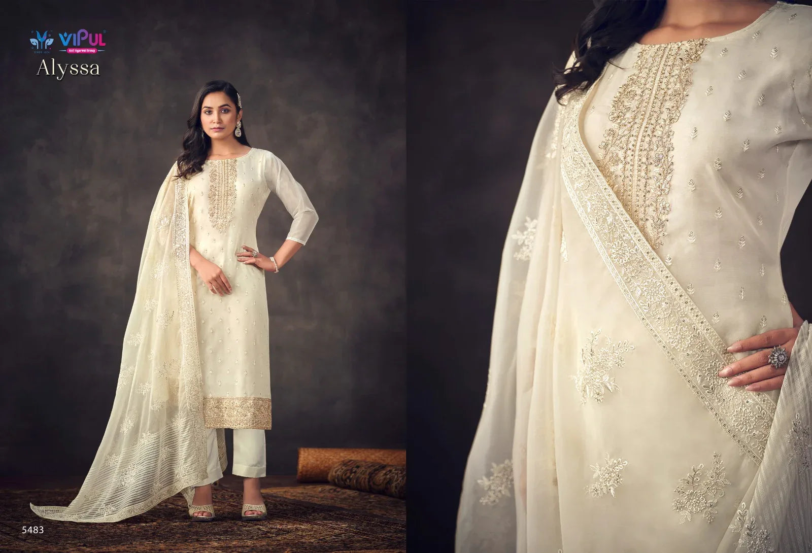 Vipul Fashion Alyssa Series 5481-5486 Organza Suit (2400x06)