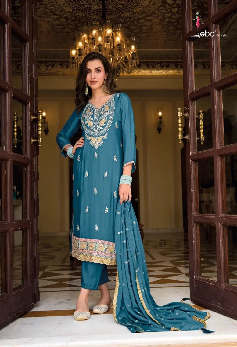 Eba Ayat 1632-1634 Series Heavy Chinon Embroidery Work Salwar Suits (1699x3)