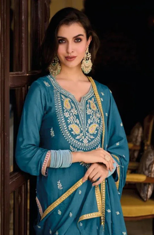 Eba Ayat 1632-1634 Series Heavy Chinon Embroidery Work Salwar Suits (1699x3)