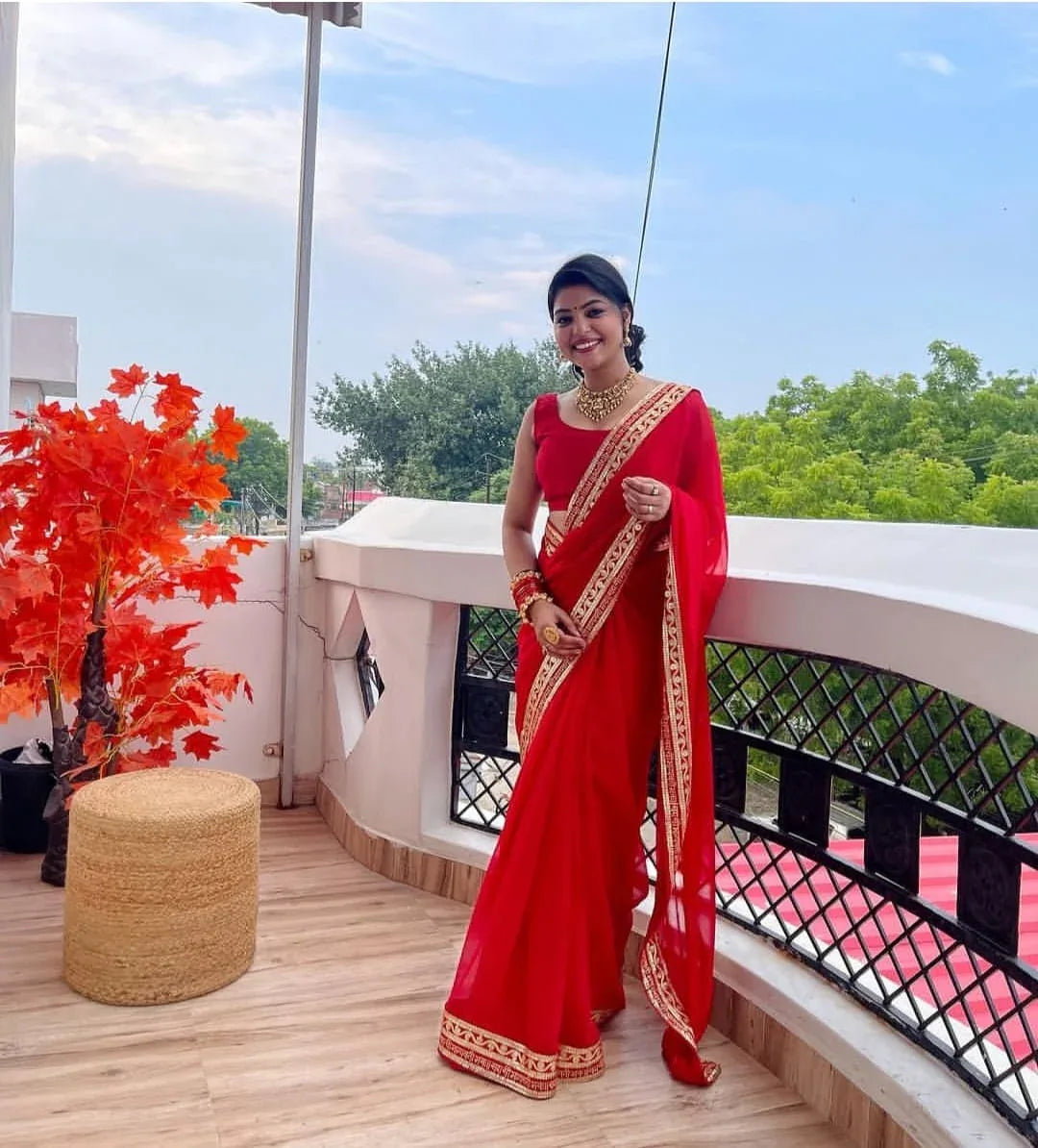 Beautiful Designer Heavy Georgette Exclusive Sequanc Saree