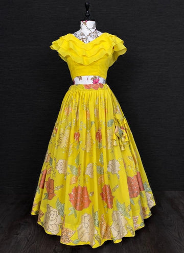 Beautiful Designer Kids Fancy Top with Lehenga