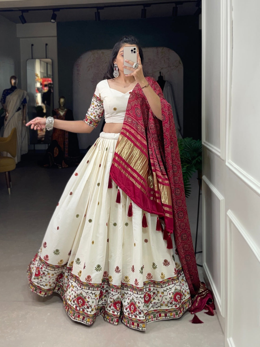 Beautiful Designer Khadi Cotton Lehenga Choli