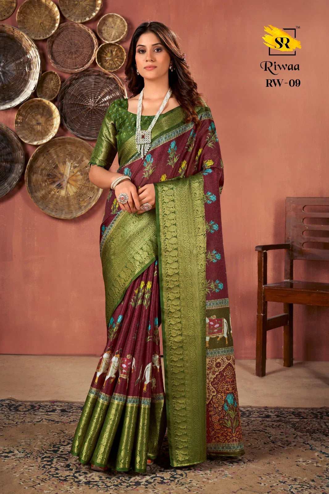 Sr Sarees Riwa Kota Checks With Digital Prined Saree (725x10)