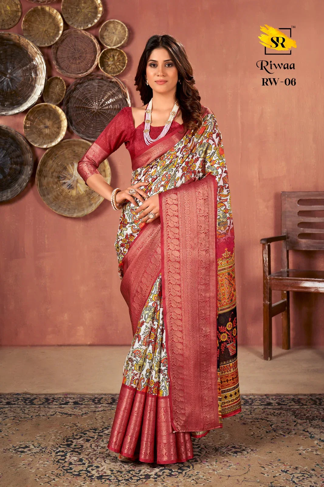 Sr Sarees Riwa Kota Checks With Digital Prined Saree (725x10)