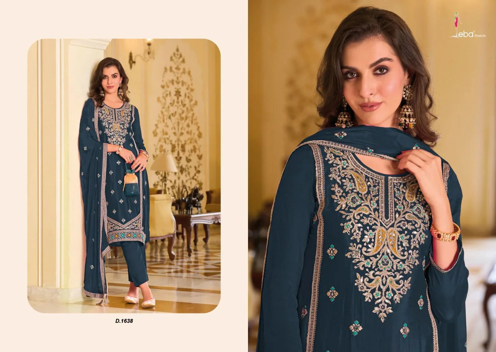 Eba Jiana Premium Silk Designer Salwar Kameez (1599x04)