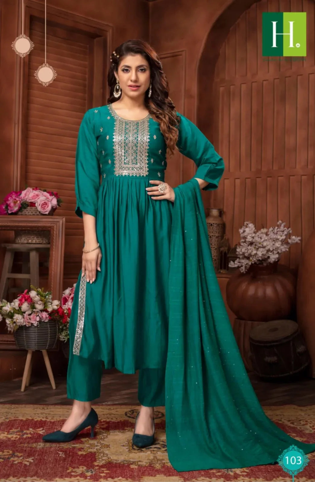Hirwa Sargam Series 101-106 Roman Silk Kurti (850x06)