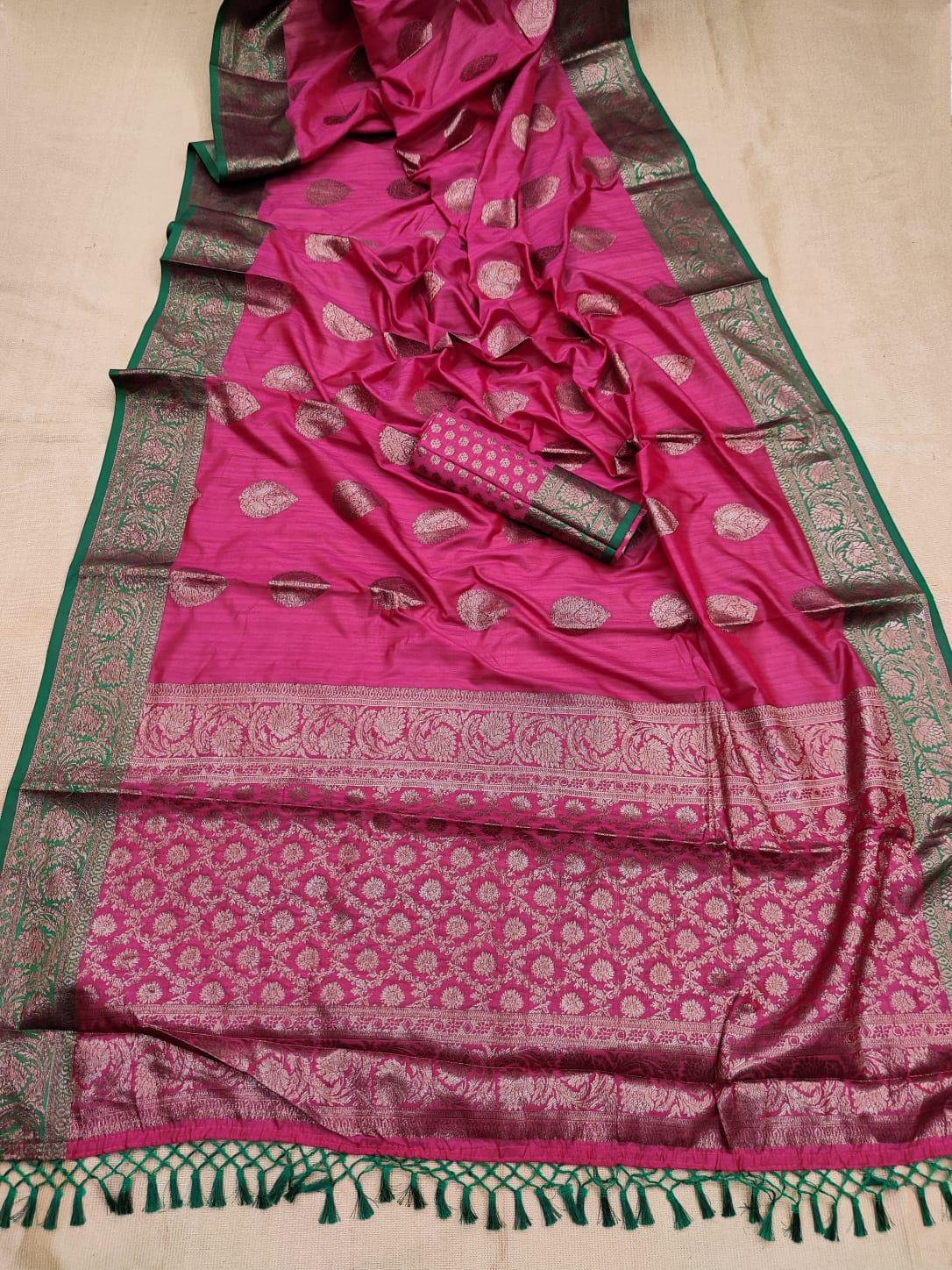 Beautiful Designer Banarasi Khicha silk weaving saree