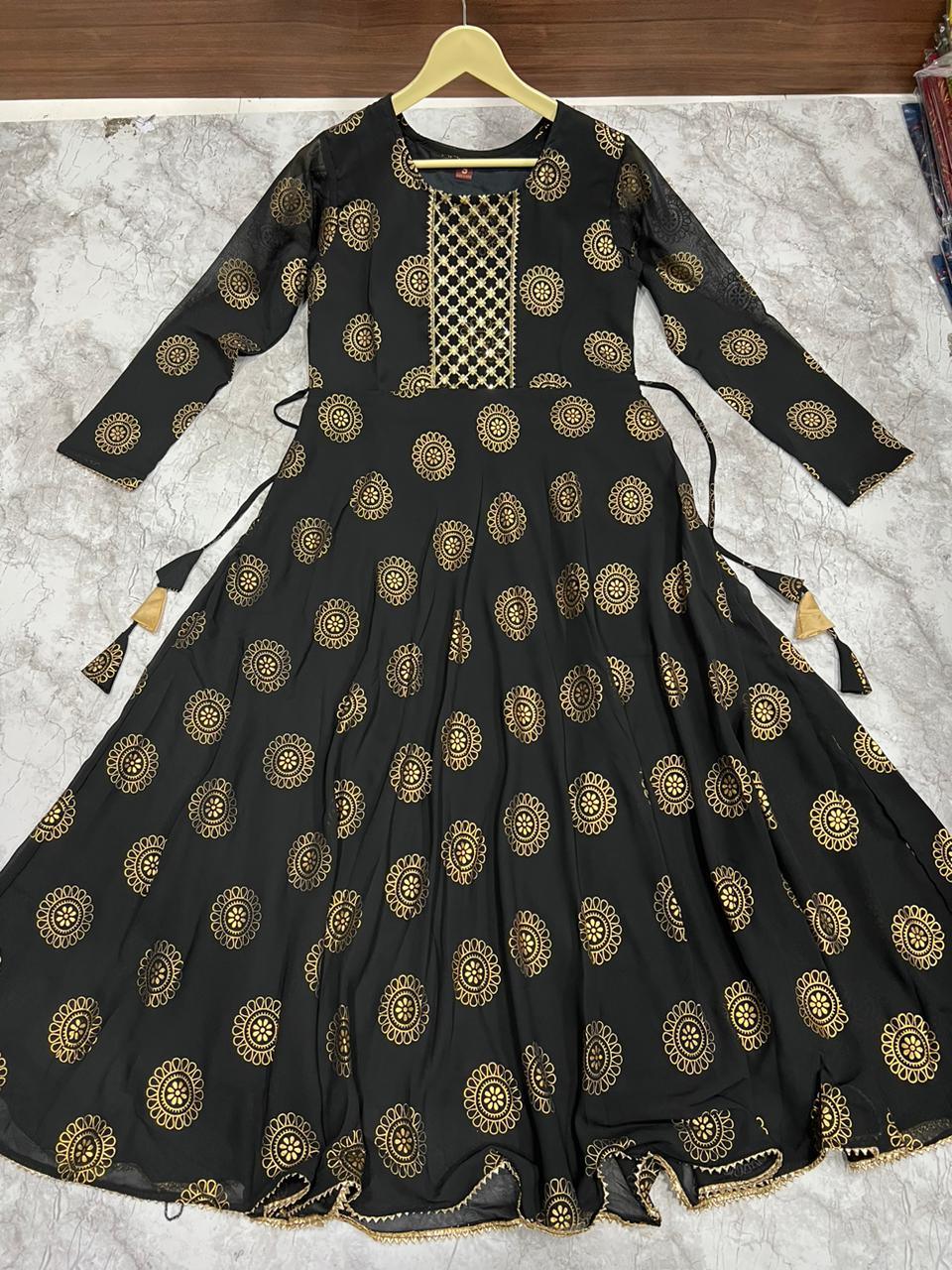 Kaveri Designer Pure Georgette Foil Print Flair Gown (799x06)