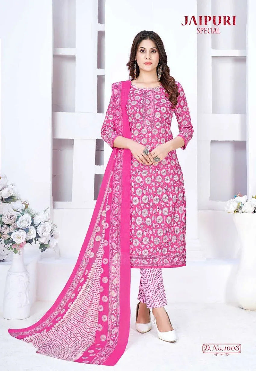Ganesha Jaipuri Special Vol-1 Series 1008-1019 Pure Cotton Suit (500x12)