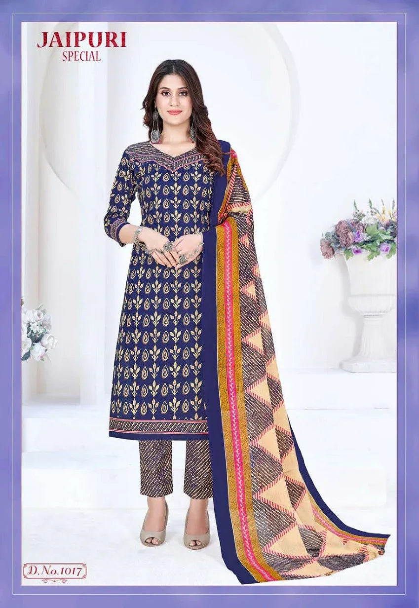 Ganesha Jaipuri Special Vol-1 Series 1008-1019 Pure Cotton Suit (500x12)