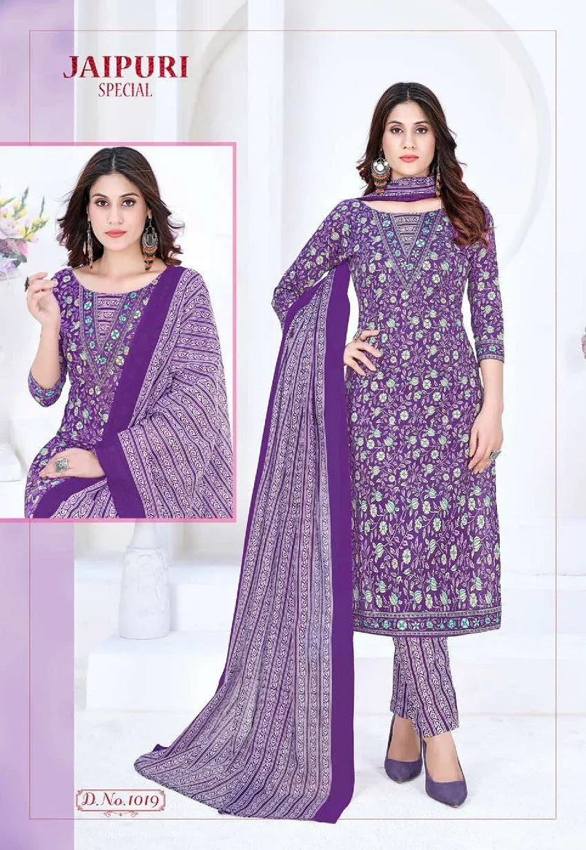 Ganesha Jaipuri Special Vol-1 Series 1008-1019 Pure Cotton Suit (500x12)