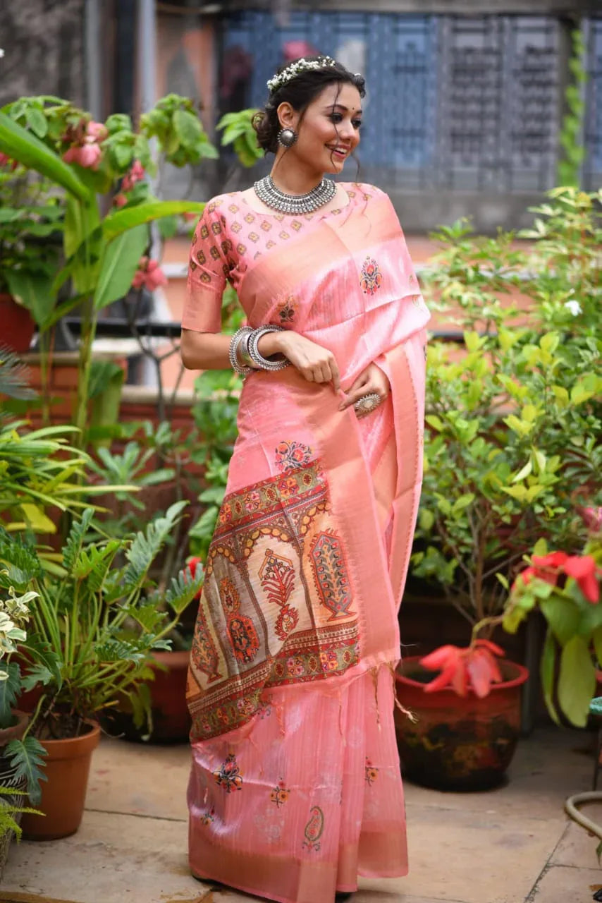 Beautiful Designer Tussar silk Saree