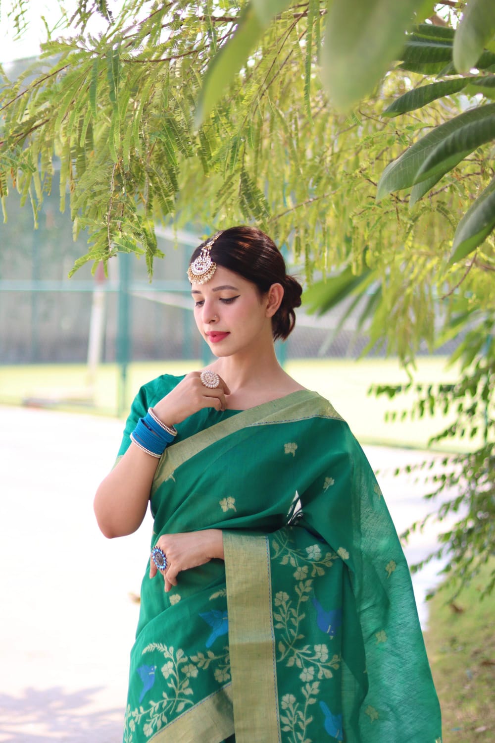 Beautiful Designer Pure Linen Silk Saree