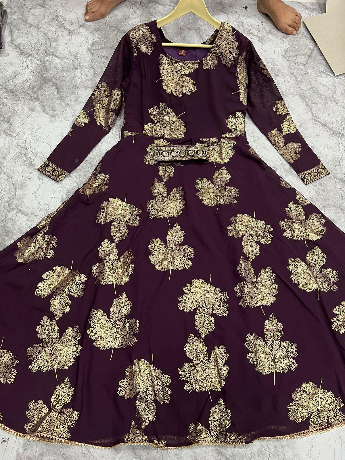 Kaveri-3 Faux Georgette Foil Gold Print Kurti Trendy Kurti (699x06)