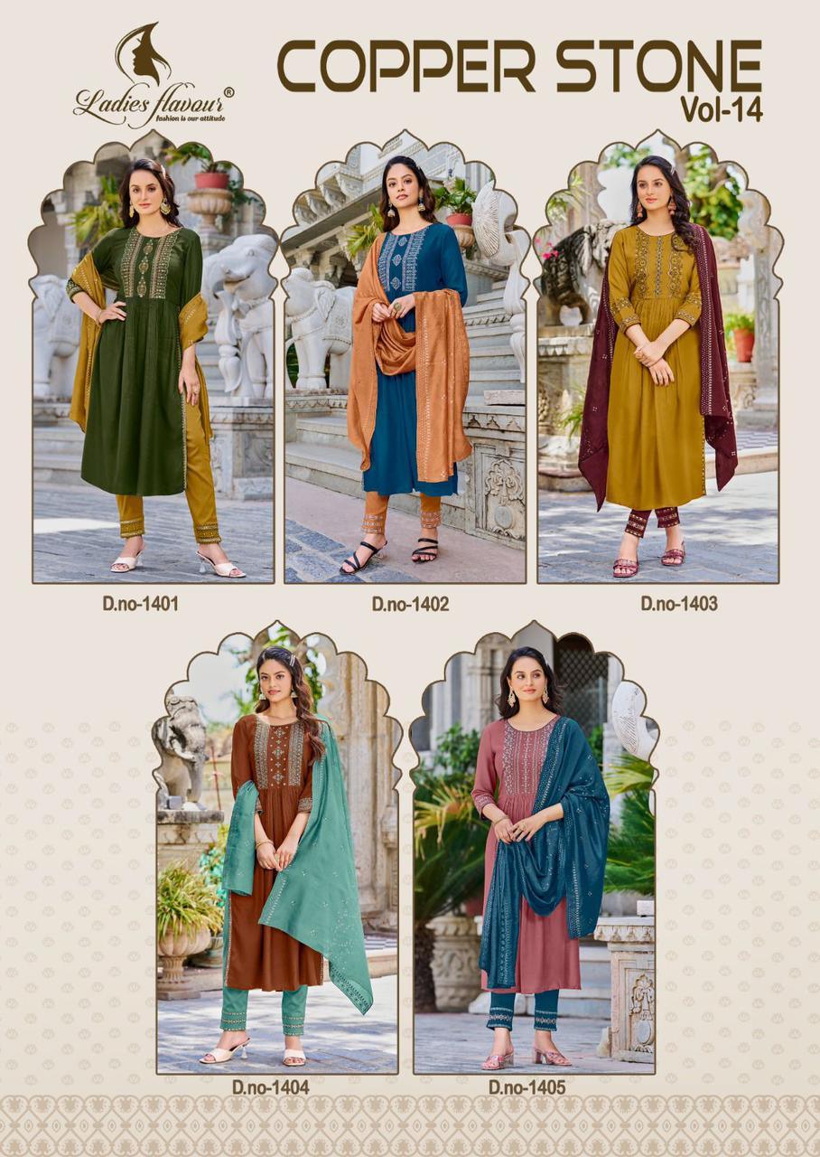 Ladies Flavour Copper Stone Vol 14 Designer Ready Made Collection (1295x05)