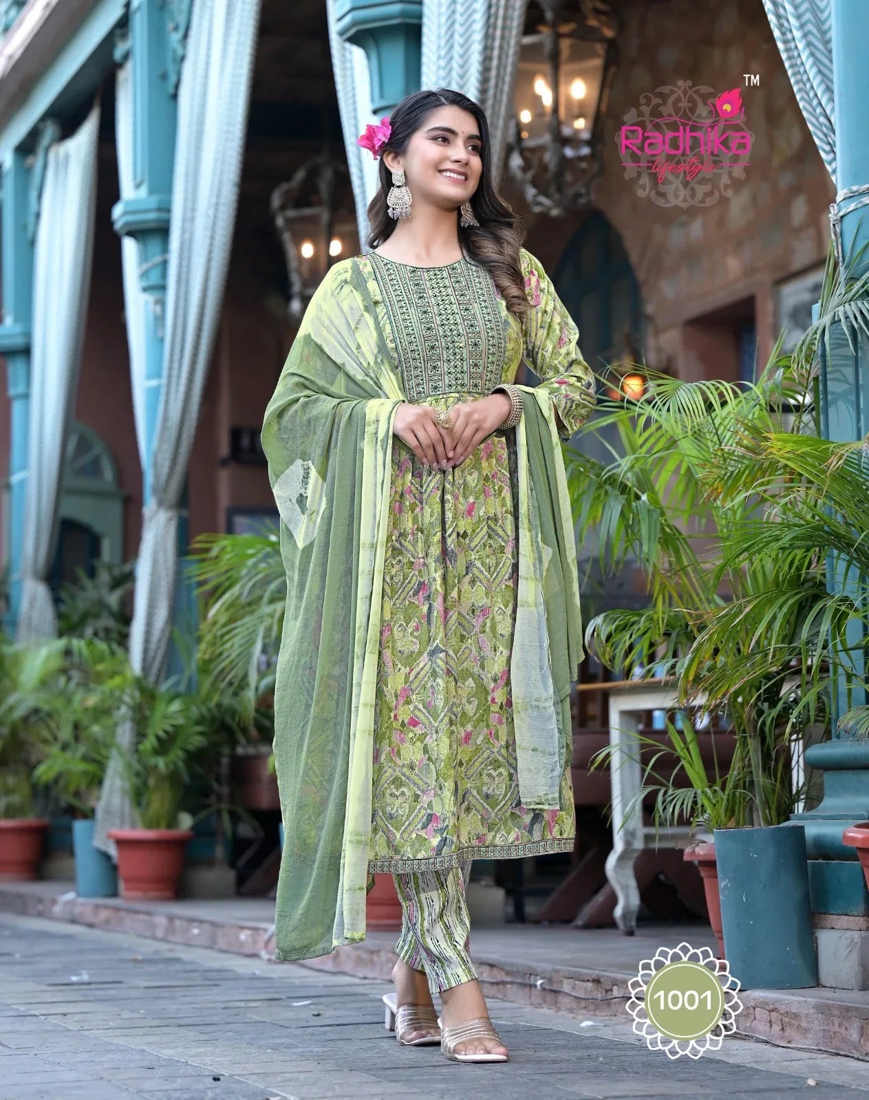 Radhika lifestyle Resham Vol 1 Top Pant Dupptta Nayra Cut 3 Pcs (685x08)