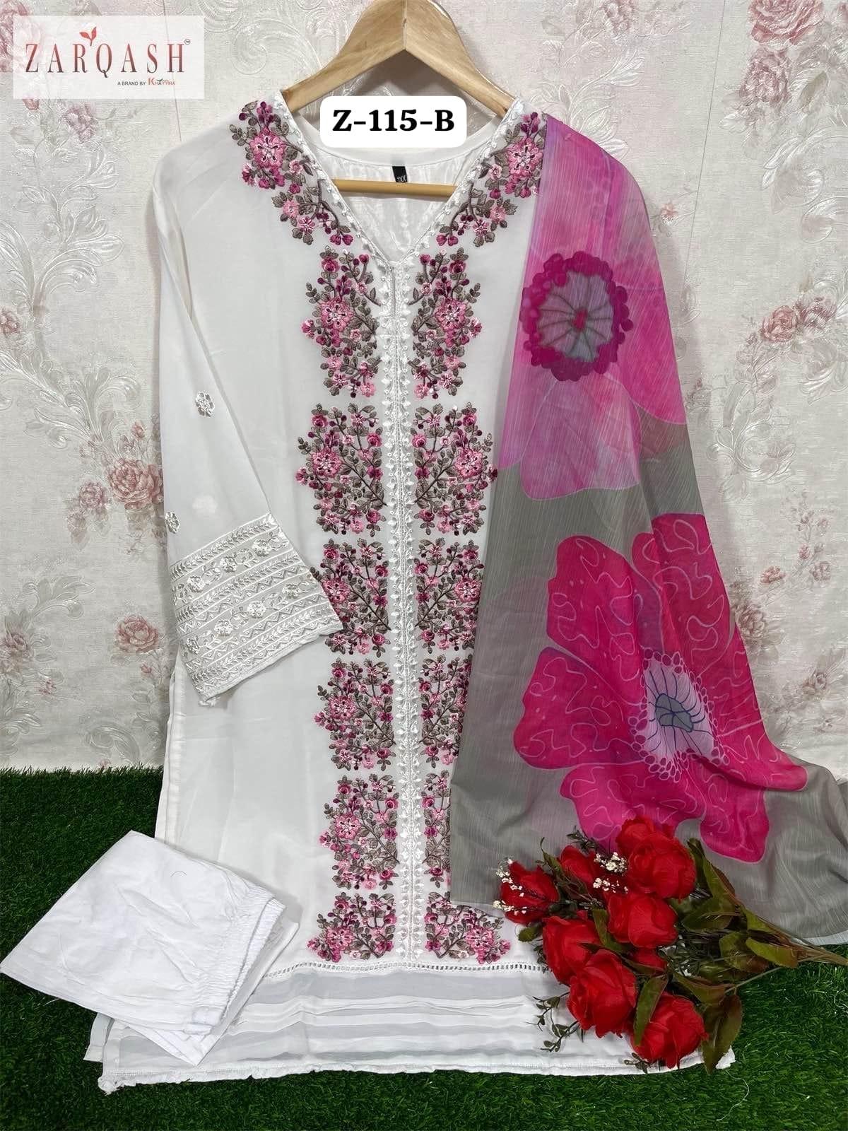 Zarqash Z-115 Designer Faux Georgette Suit (1299x02)