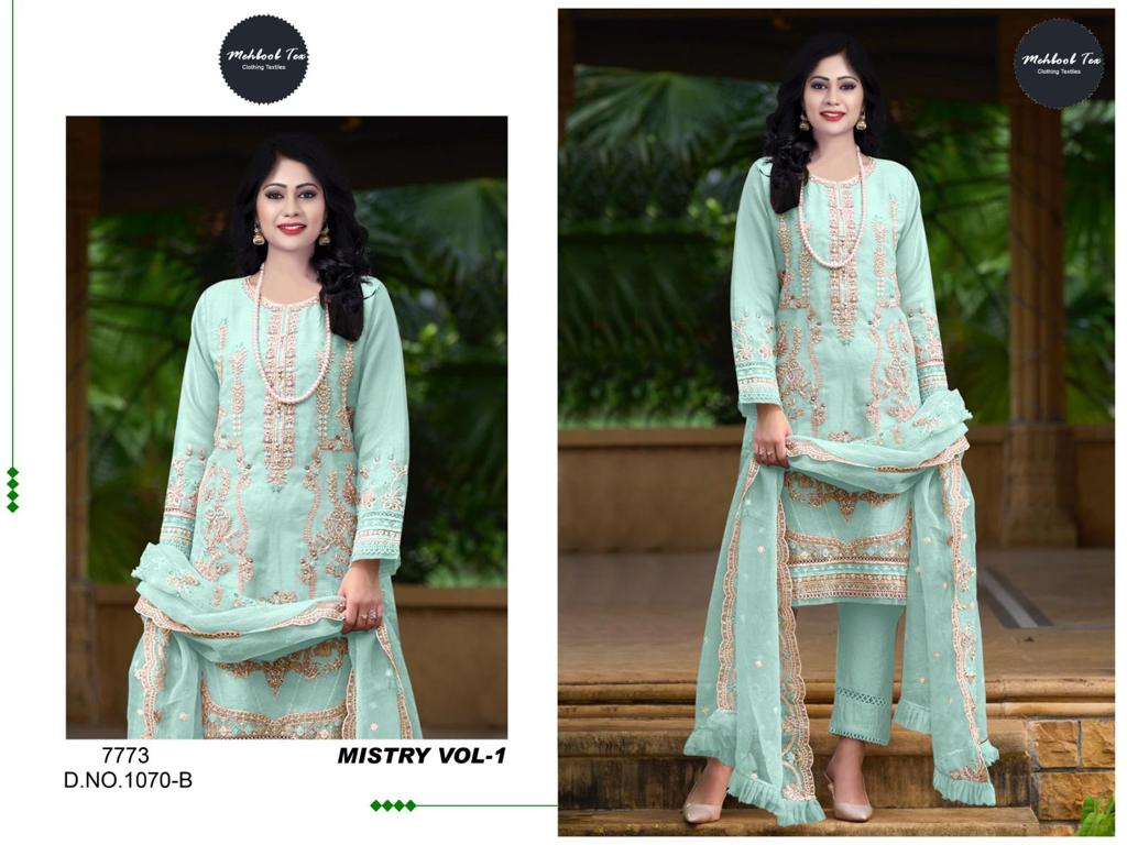Mehboob Mistry Vol 1 D No 1070 Organza Heavy Embroidery Work Pakistani Salwar Kameez (1099x4)